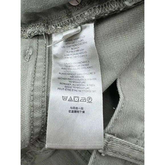 We The Free Jeans Womens 25 Green Denim Mid Rise Pockets Raw Hem Fringes - Picture 14 of 16